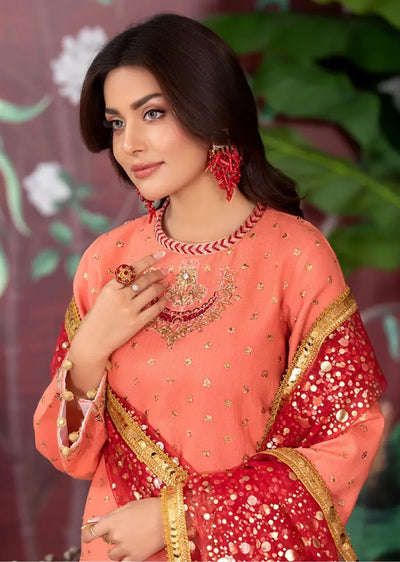 HSS-182 - Readymade - Festive Sharara Embroidered suit by Heeras - Memsaab Online