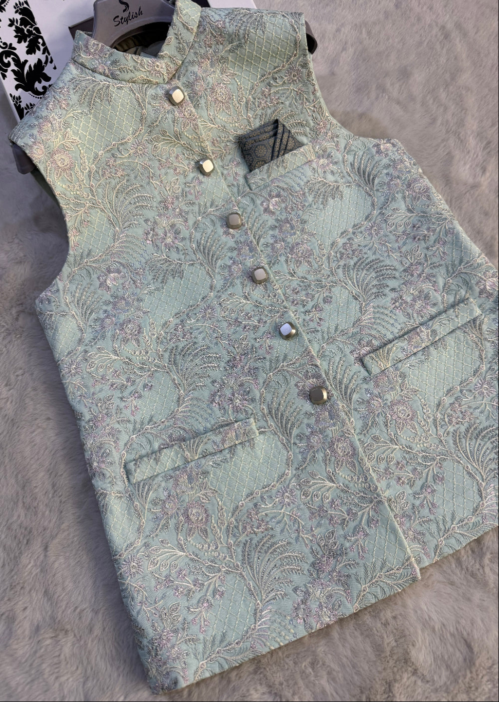 GS-5077 Readymade Elegant Embroidered Waistcoat 2025 - Memsaab Online