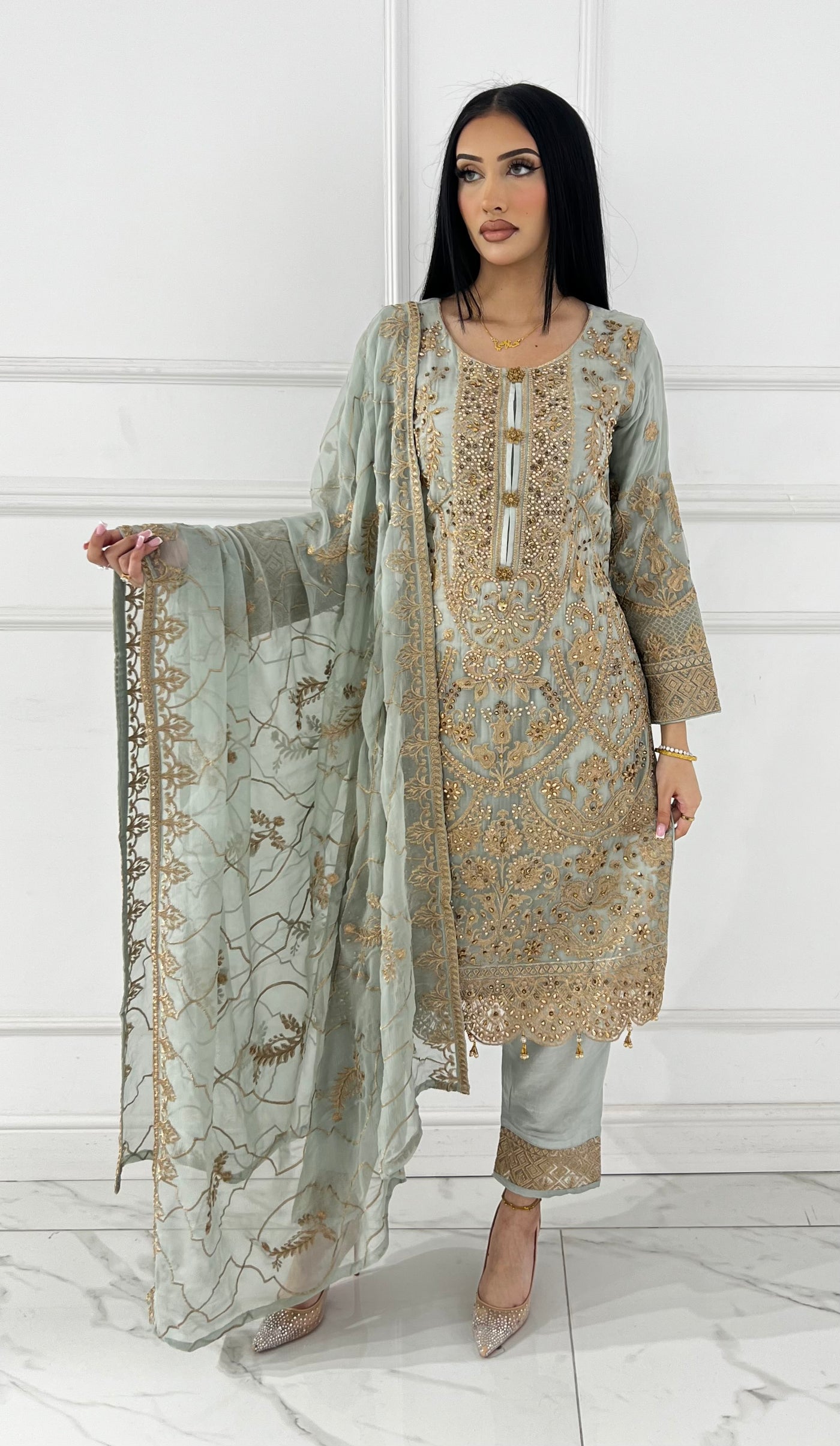 PS0828 Readymade Chiffon Suit - Memsaab Online