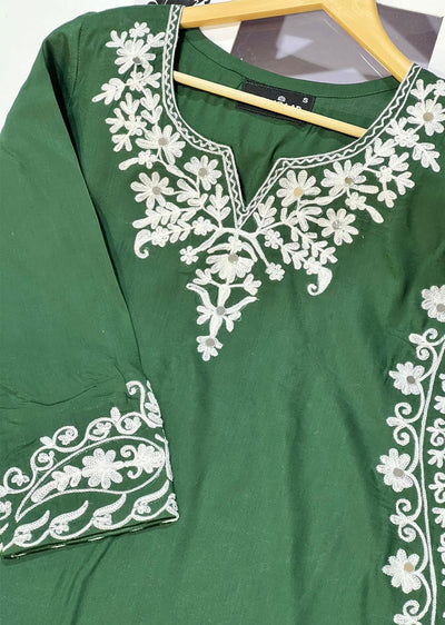 HK237 Lindor - Green Readymade Linen Suit - Memsaab Online
