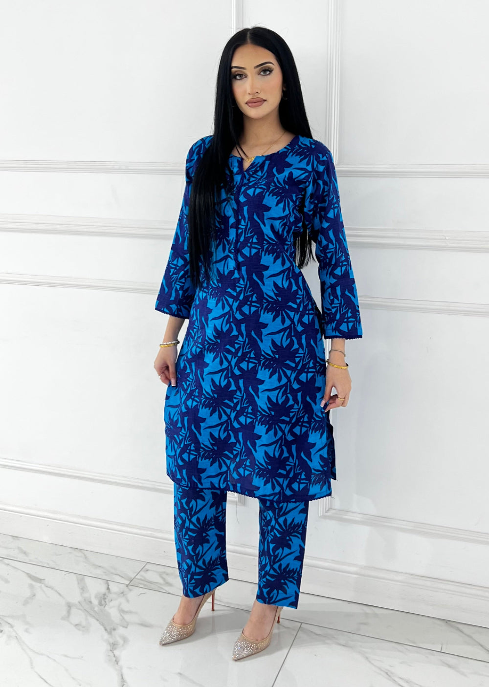 SLMN-43 Readymade Khaddar Co-ord - Memsaab Online