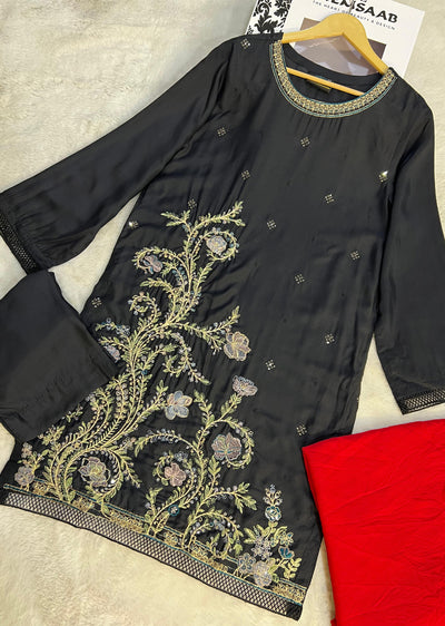 HSS-248 - Readymade Heeras linen Suit - Memsaab Online