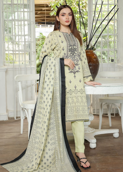 AMT5123 - Green Readymade Khaddar Suit - Memsaab Online