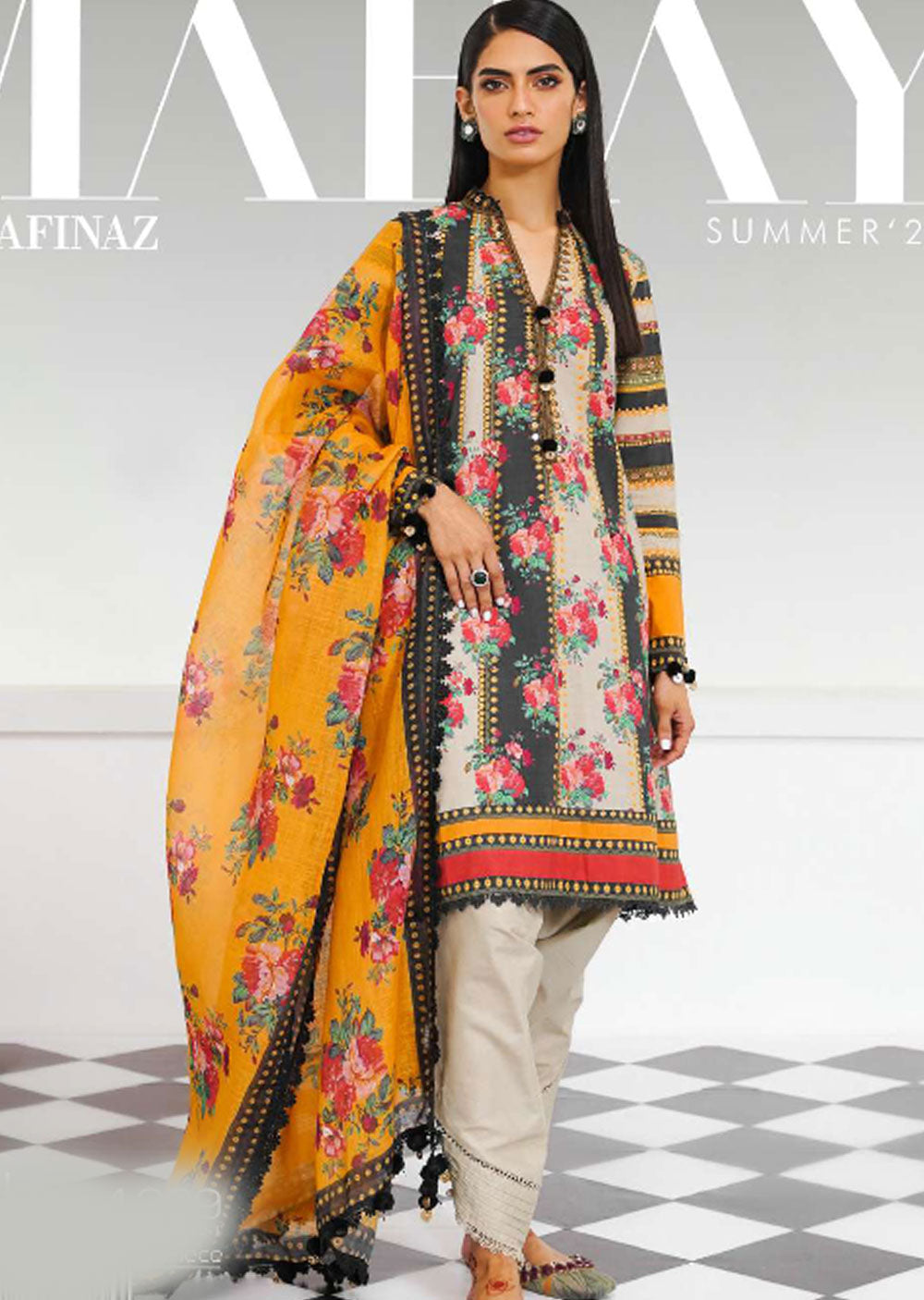 MZN-24-B - Unstitched - Mahay Summer Collection by Sana Safinaz 2023 - Memsaab Online