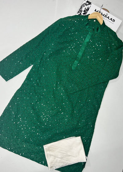 SBG25001 Green Mens Kurta Pajama Set - Memsaab Online