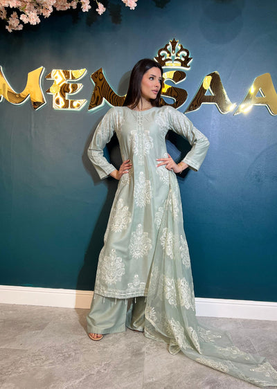 HK255 Dilreva - Mint Mummy n Me Outfit - Memsaab Online