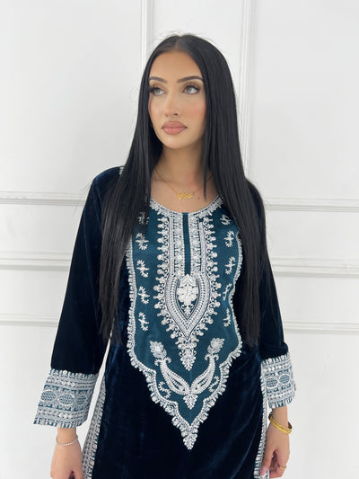 RGZ7110 Readymade - Luxury winter Velvet Suit 2025 - Memsaab Online