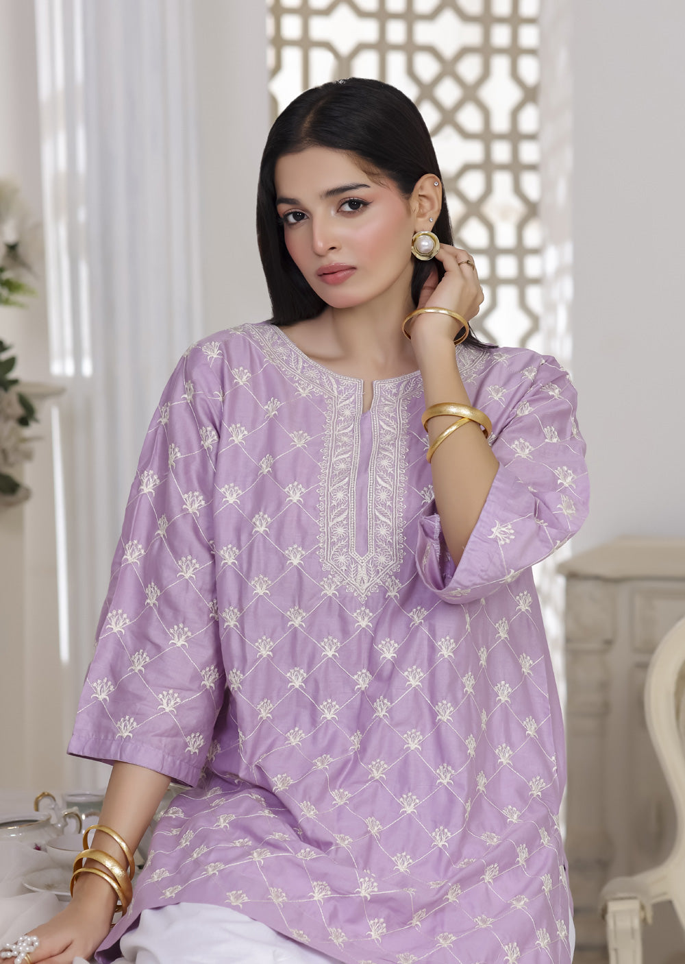 RBY-104 - RABIYA - Cotton 2 Piecce Co-ord Farshi - Memsaab Online