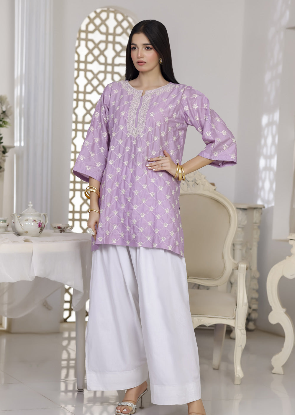 RBY-104 - RABIYA - Cotton 2 Piecce Co-ord Farshi - Memsaab Online