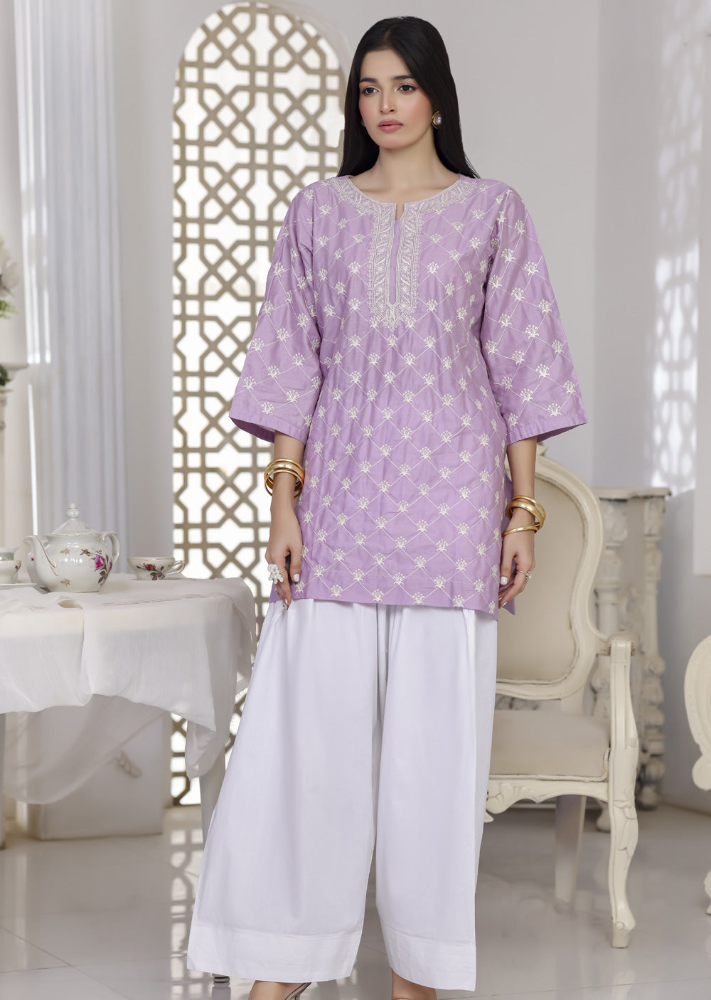 RBY-104 - RABIYA - Cotton 2 Piecce Co-ord Farshi - Memsaab Online