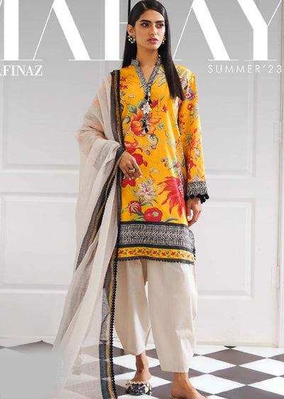 MZN-25-A - Unstitched - Mahay Summer Collection by Sana Safinaz 2023 - Memsaab Online