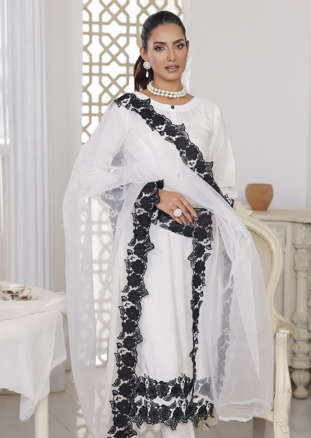HK329 - Readymade China stone linen Outfit 2025 - Memsaab Online