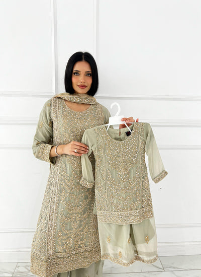 Shaz1844 - Readymade - Chiffon - Mummy n Me Outfit - Memsaab Online