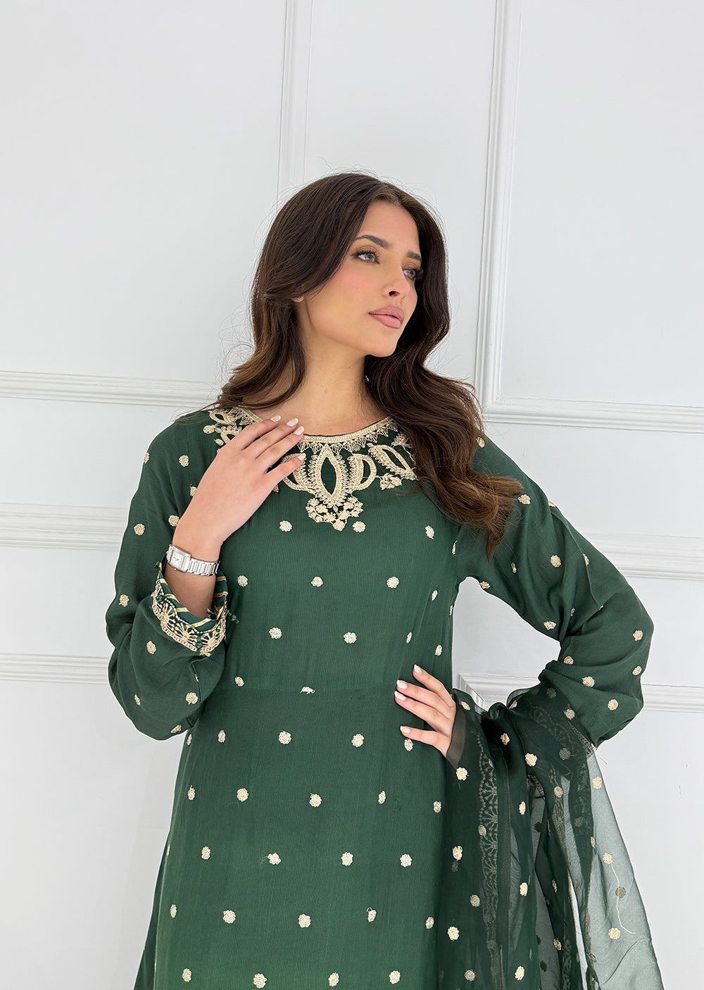 UMR903 - Green Memsaab Formal Suit - Memsaab Online