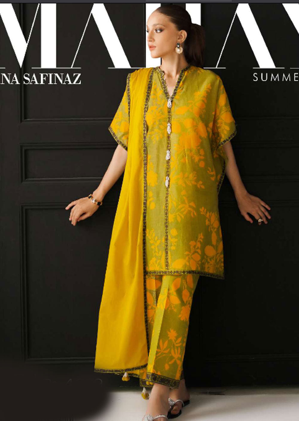 MZN-26-B - Unstitched - Mahay Summer Collection by Sana Safinaz 2023 - Memsaab Online