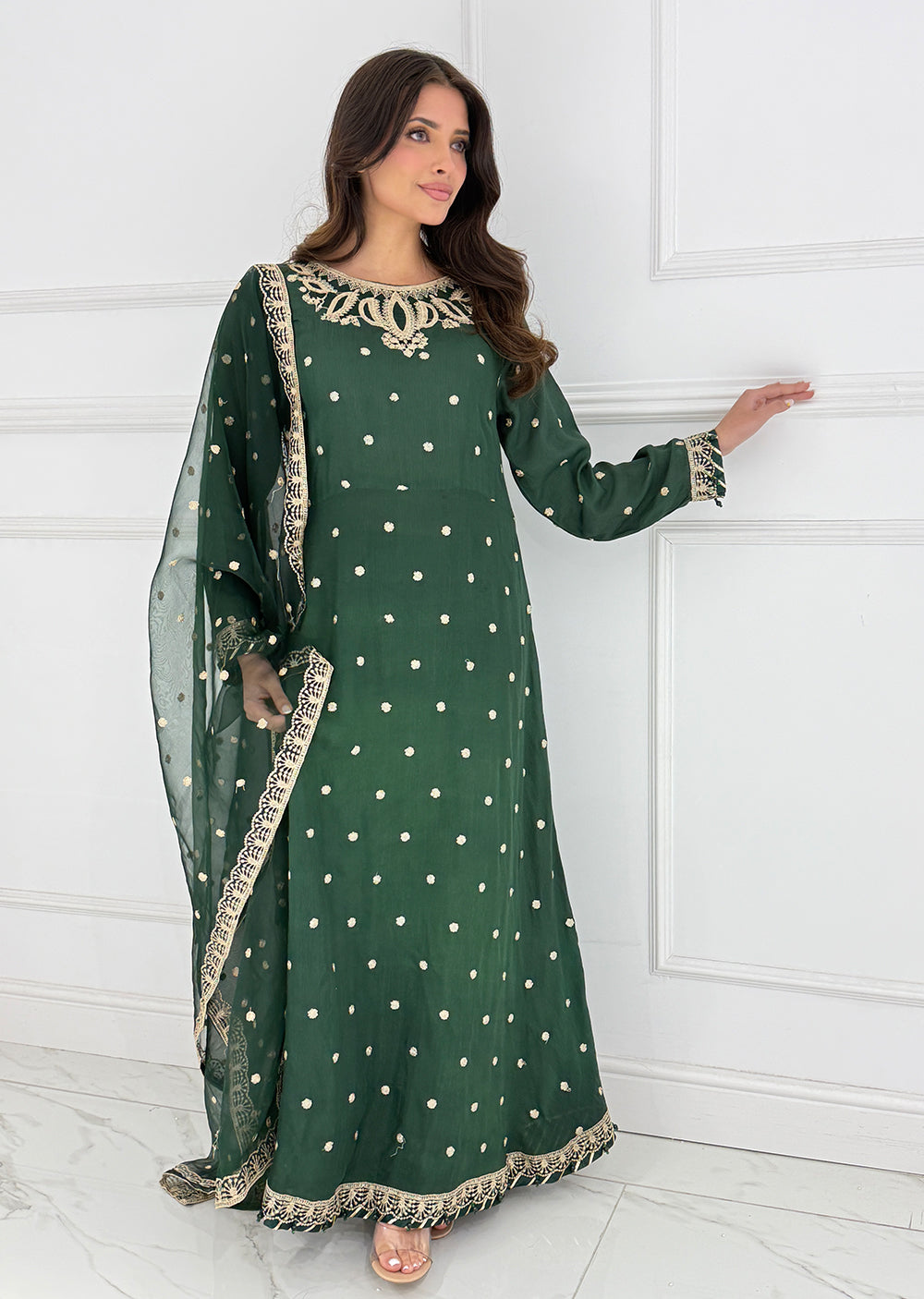 UMR903 - Green Memsaab Formal Suit - Memsaab Online