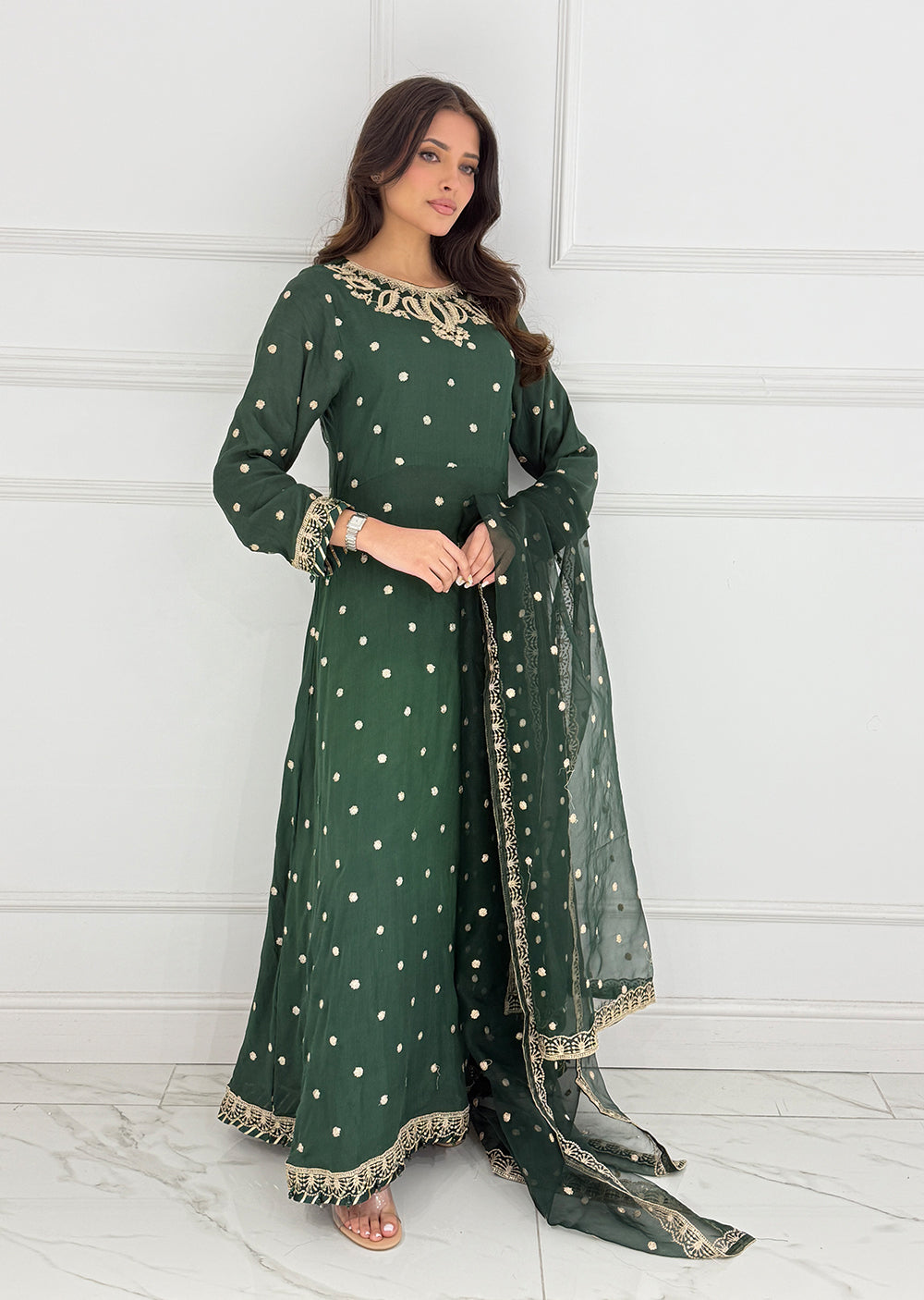 UMR903 - Green Memsaab Formal Suit - Memsaab Online