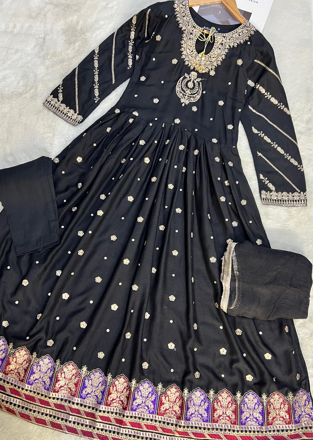 HK274 Maliha - Black Linen Dress - Memsaab Online