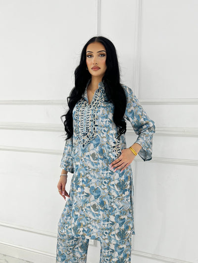 SMR3104- Readymade Silk 2 Piece Suit - Memsaab Online