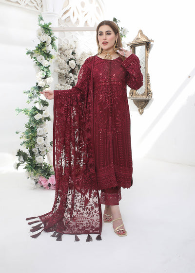 PS1664 Readymade Chiffon Suit - Memsaab Online
