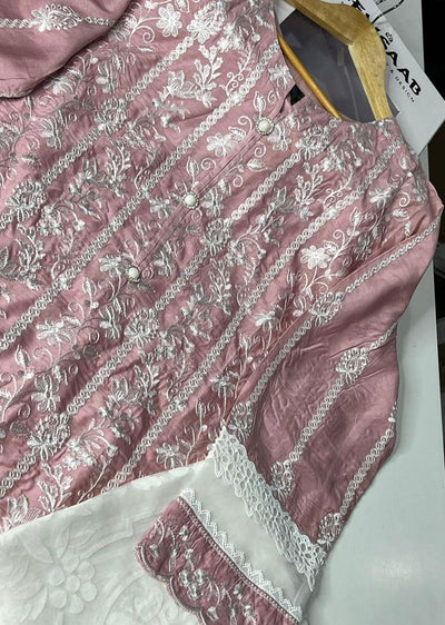 HSS-27 Readymade Pink Lawn Suit - Memsaab Online