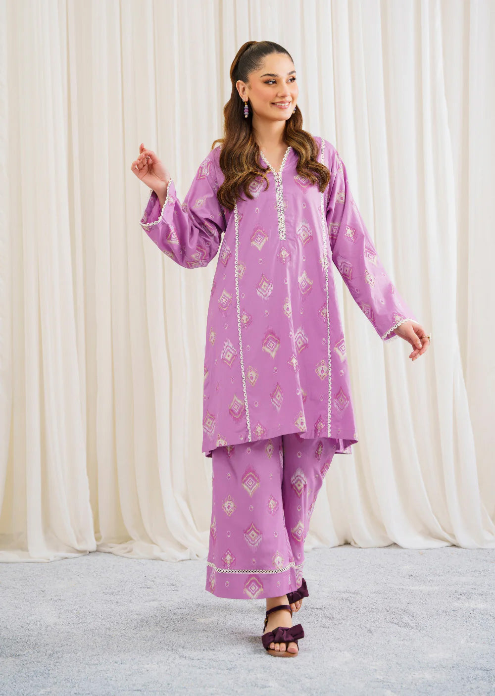 Amazona - Readymade 3 Piece Garnet Suit - Memsaab Online