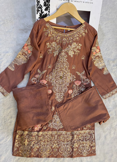 HK128 Rahat White Readymade Mother & Daughter Suit - Memsaab Online