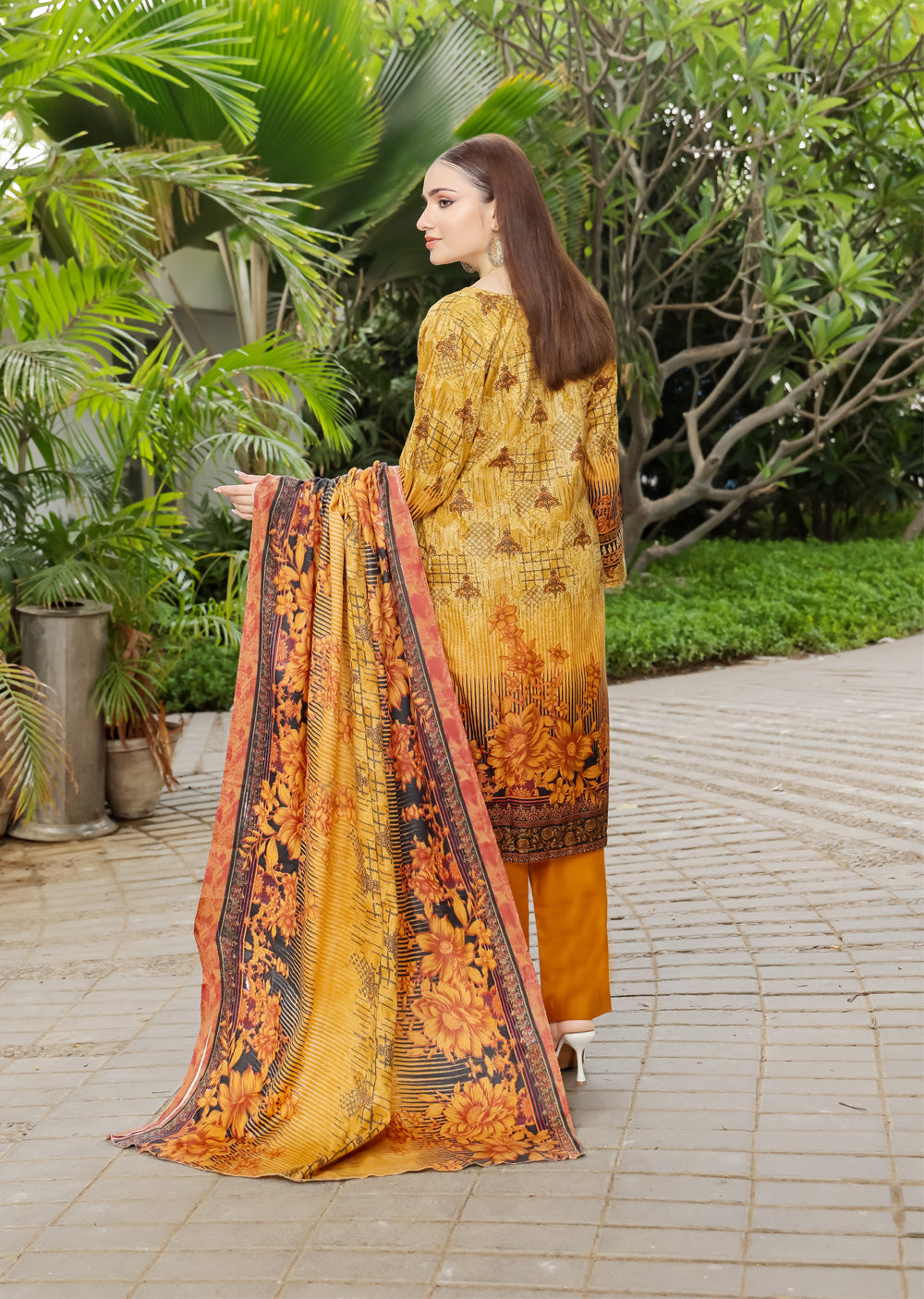 AMT5128- Beige Readymade Khaddar Shawl Suit - Memsaab Online