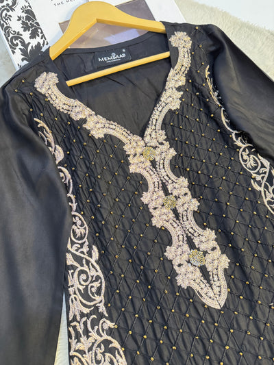 HK36 - Linen Embroidered Suit - Memsaab Online