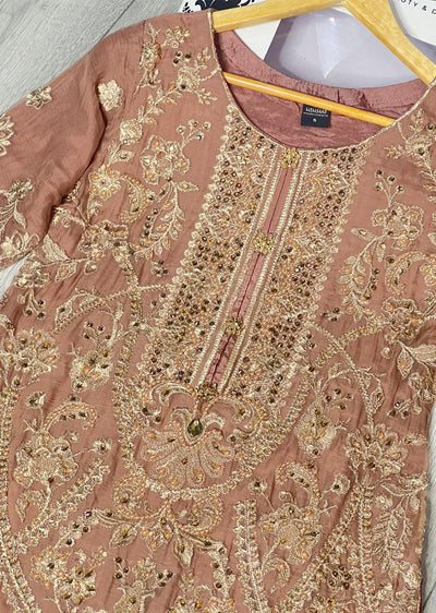 PS0828 Readymade Teal Chiffon Suit - Memsaab Online