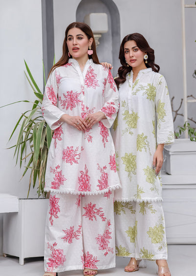 RBY-102 - RABIYA - Cotton 2 Piecce Co-ord Farshi - Memsaab Online