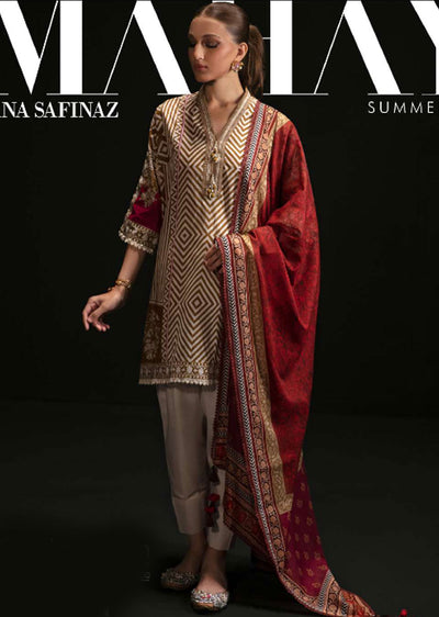MZN-29-A - Unstitched - Mahay Summer Collection by Sana Safinaz 2023 - Memsaab Online