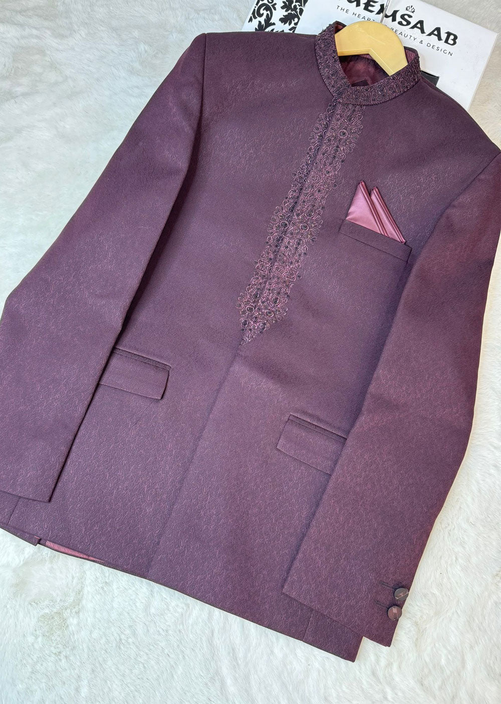 PC-429 Mens Premium Wine Prince Coat - Memsaab Online