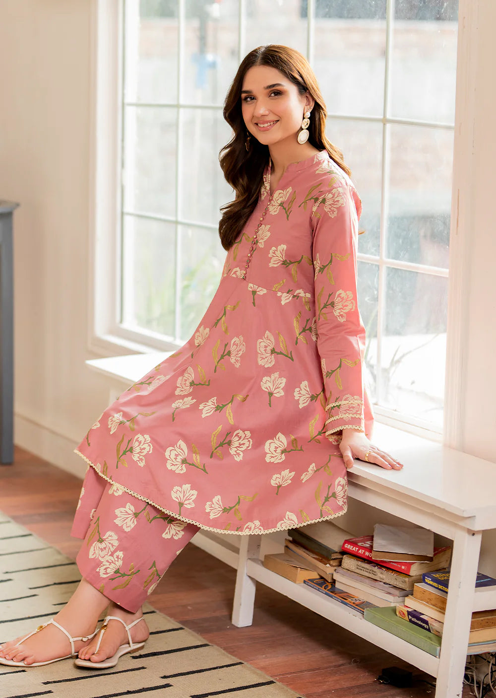 TANIYA- Readymade 3 Piece Cotton Suit - Memsaab Online