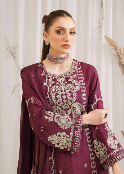 Charlene - Readymade 3 Piece Garnet Suit - Memsaab Online