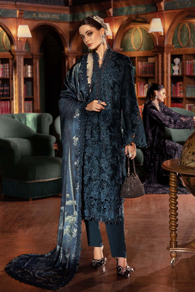 WL-1310- Maria b Embroidered Velvet Suit 2025 - Memsaab Online
