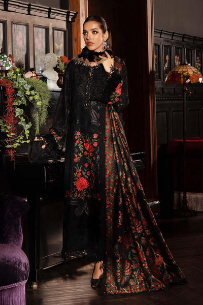 WL-1309- Maria b Embroidered Linen Suit 2025 - Memsaab Online