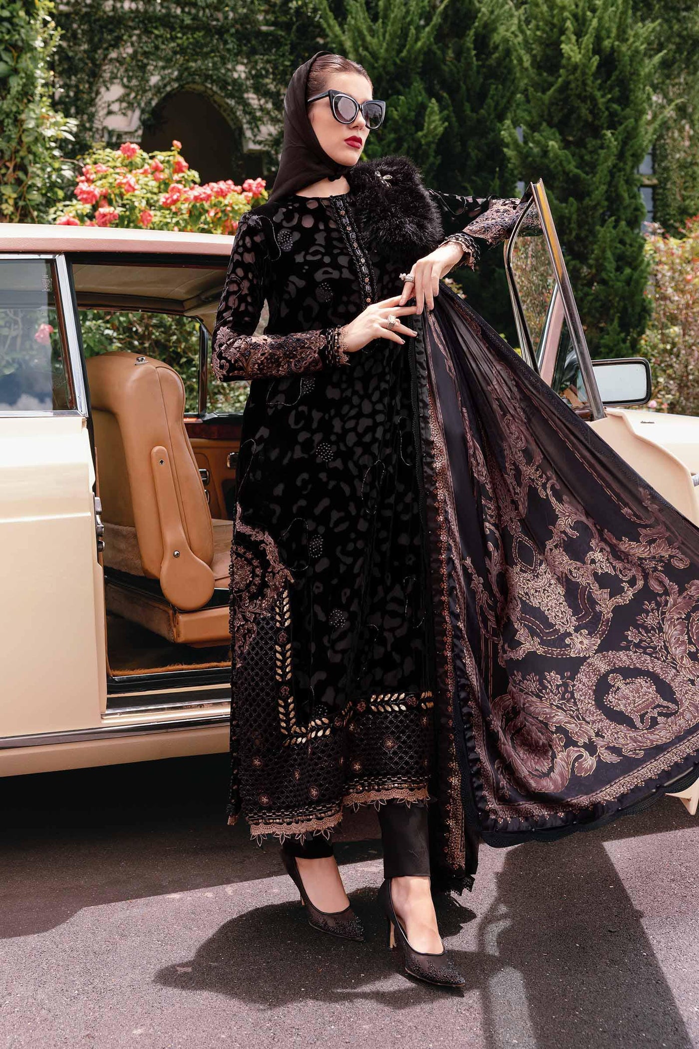 WL-1301- Maria b Embroidered Palachi Suit 2025 - Memsaab Online