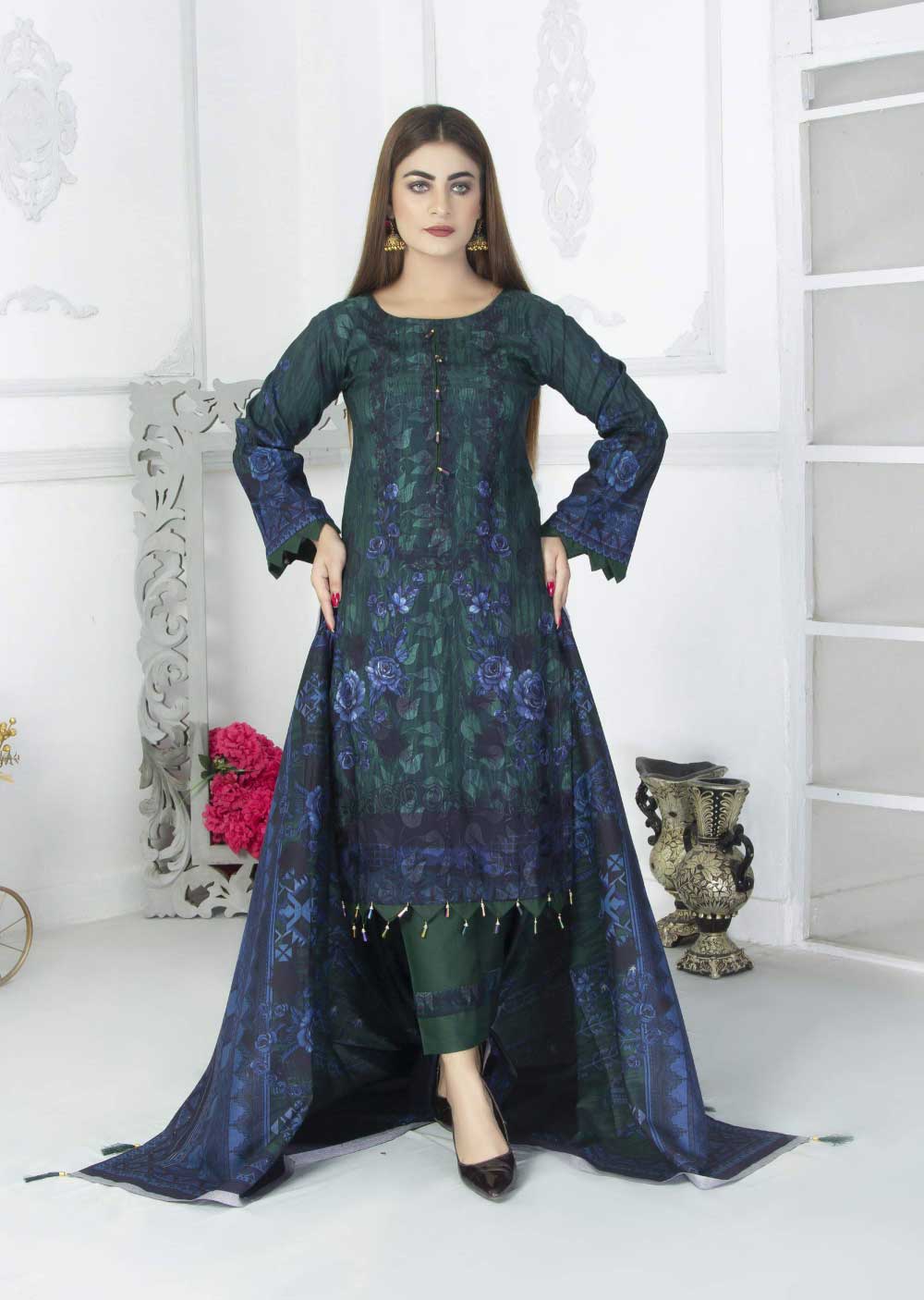 ZHA-02 - Unstitched - Zahra Usman Digital Dhanak Collection 2023 - Memsaab Online