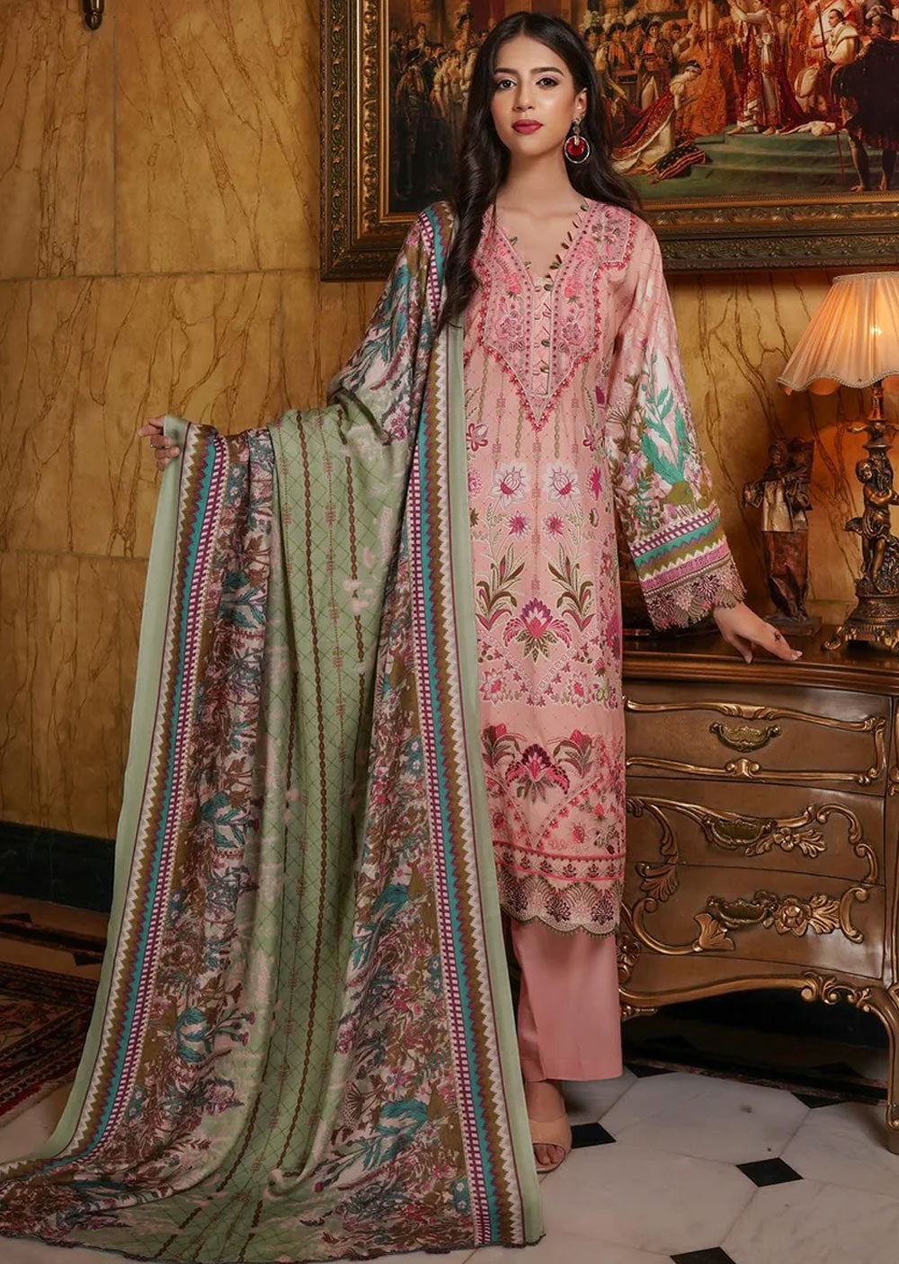 MS-TR-02 - Readymade - Munira Khubsurat Dhanak Collection 2024 - Memsaab Online