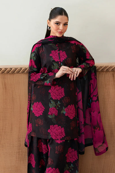 AR-103 Dark Majestic - Afsanah Printed Silk Outfit - Memsaab Online