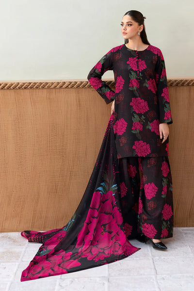 AR-103 Dark Majestic - Afsanah Printed Silk Outfit - Memsaab Online