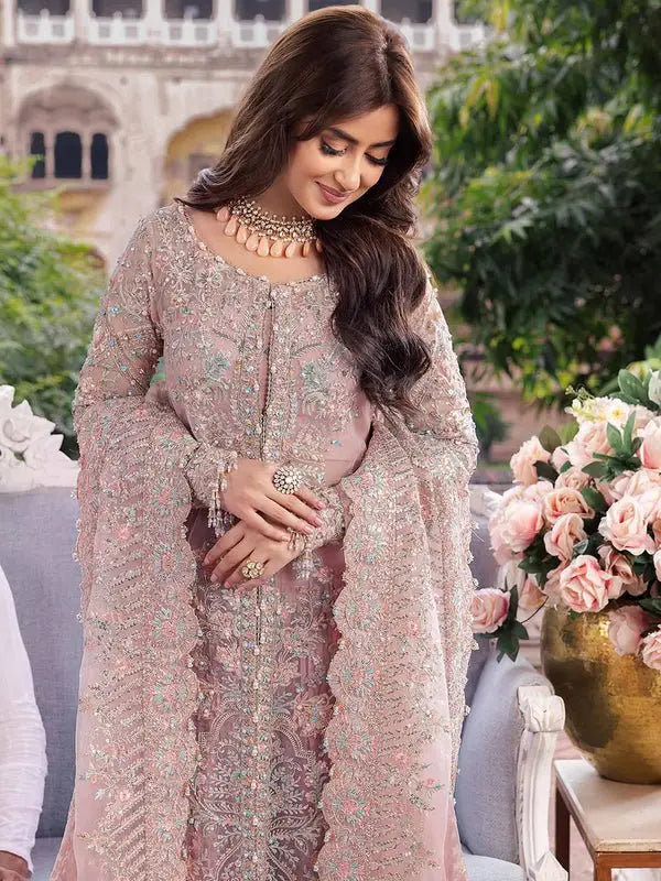 LINA03- Unstitched organza Inspired Outfit - Memsaab Online