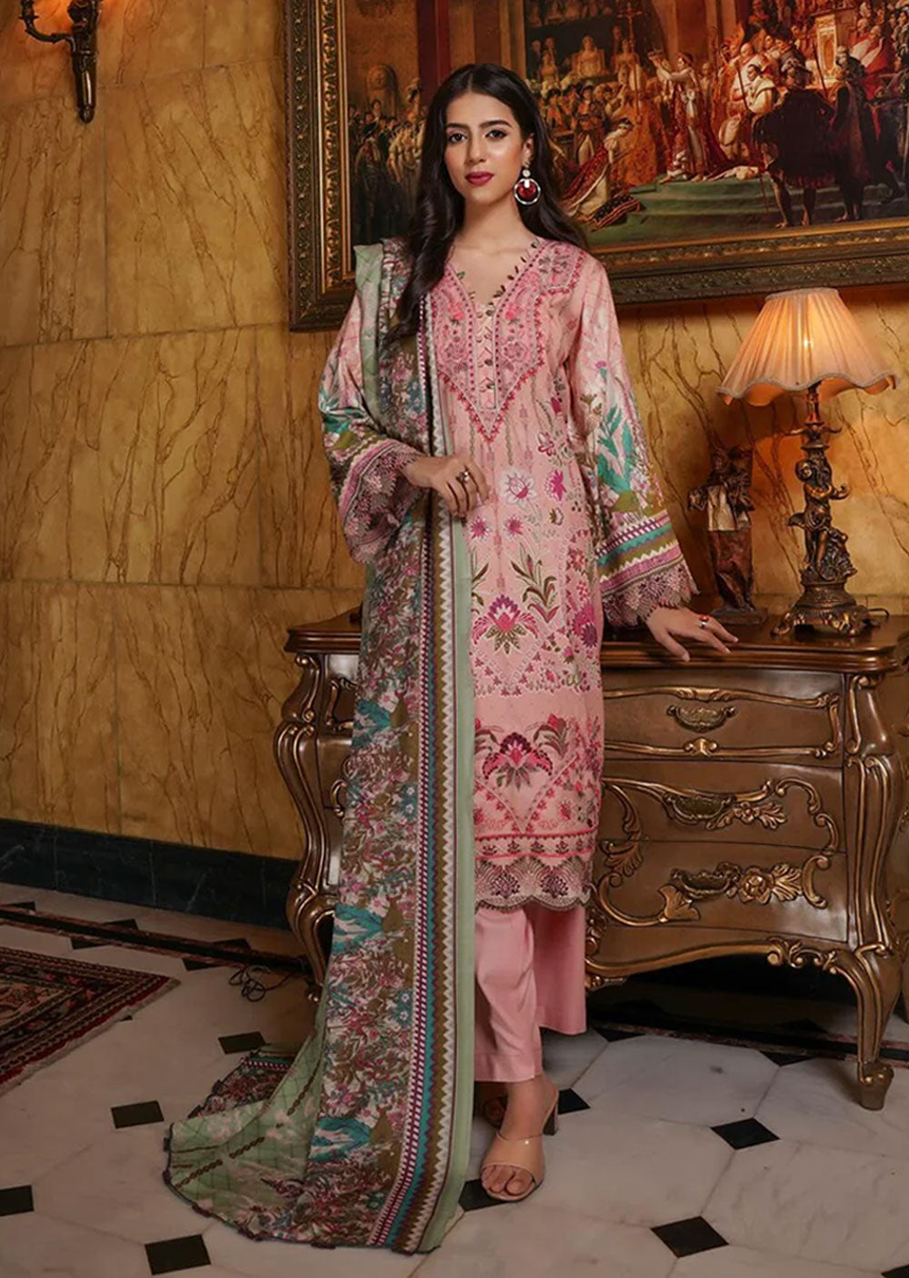 MS-TR-02 - Readymade - Munira Khubsurat Dhanak Collection 2024 - Memsaab Online