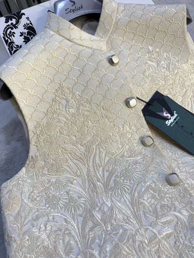 GS-5075 Readymade Elegant Embroidered Waistcoat 2025 - Memsaab Online