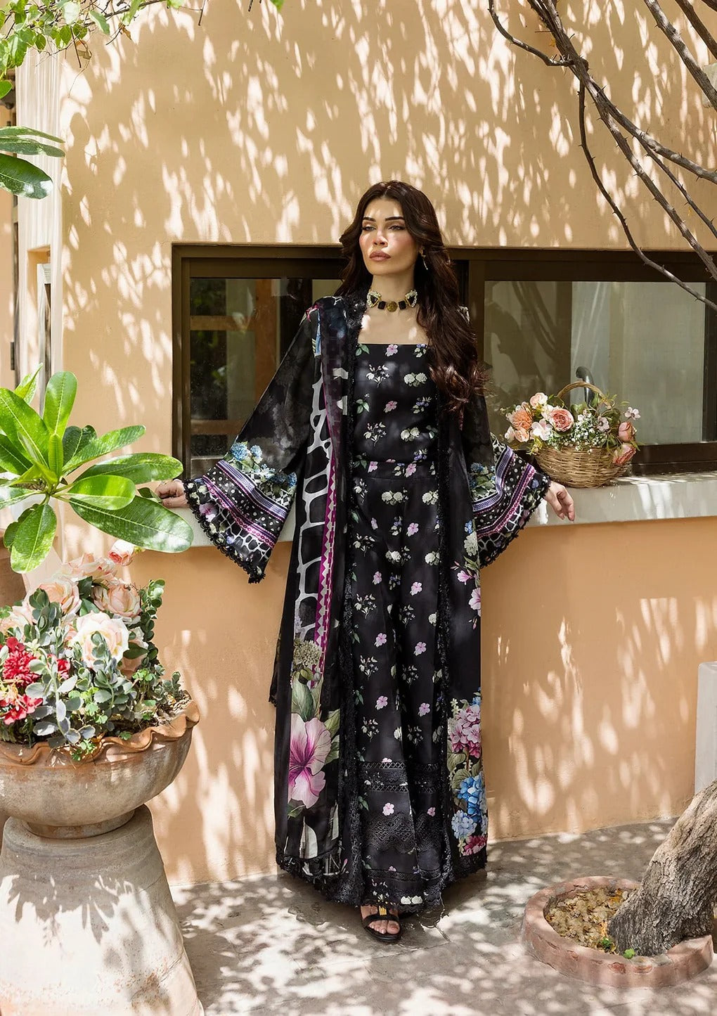 ELFECD-04-A-Midnight Bloom-Readymade-Elaf Prints Collection 2025 - Memsaab Online