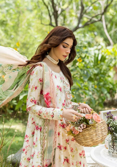 ELFECD-02-A- Ivory Peony - Readymade - Elaf Prints Collection 2025 - Memsaab Online