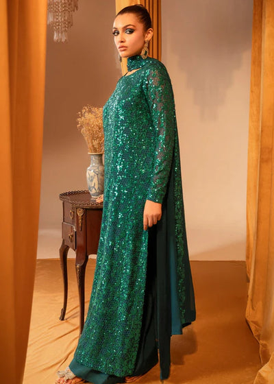 DLU5087-Aquamarine - Meeral Luxe - Readymade Organza Suit - Memsaab Online