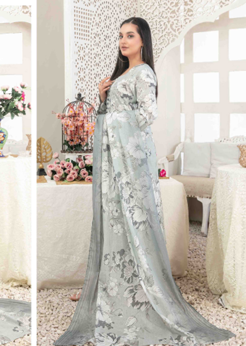 TWD-1688- Unstitched Areeba Tawakkal Lawn Suit 2025 - Memsaab Online