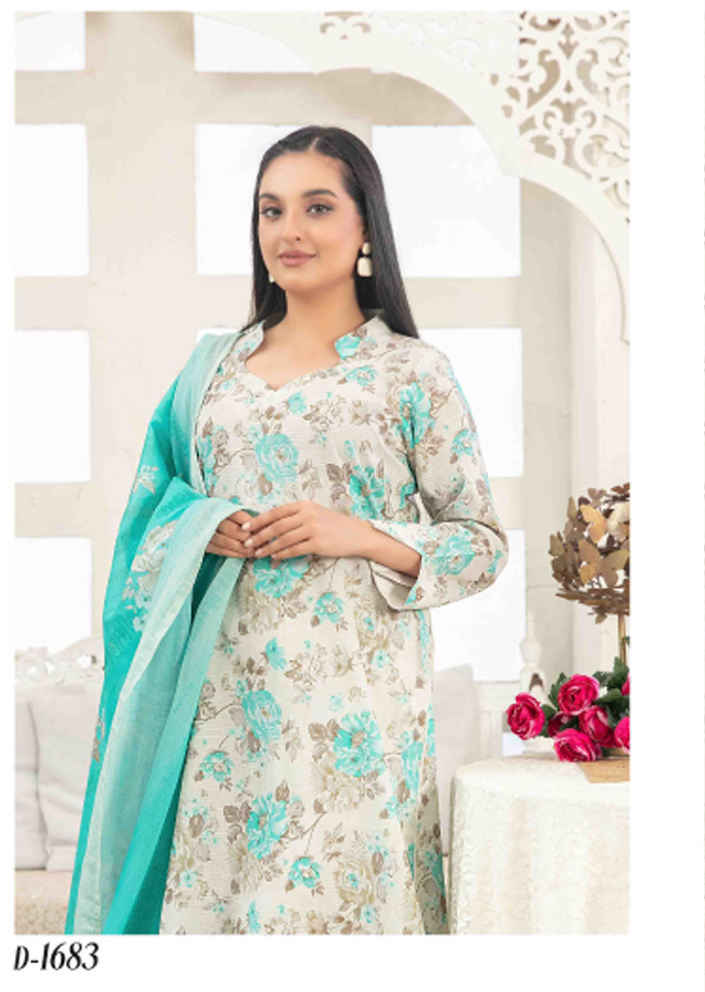 TWD-1683- Readymade Areeba Tawakkal Lawn Suit 2025 - Memsaab Online